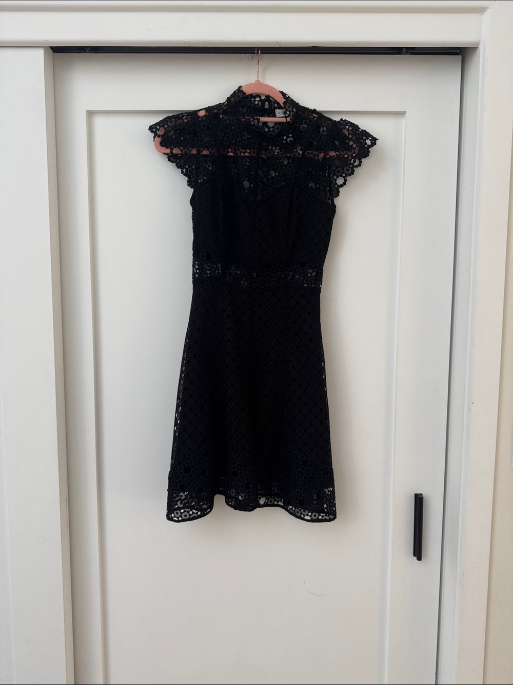 Sandro Black Lace Mini Dress
